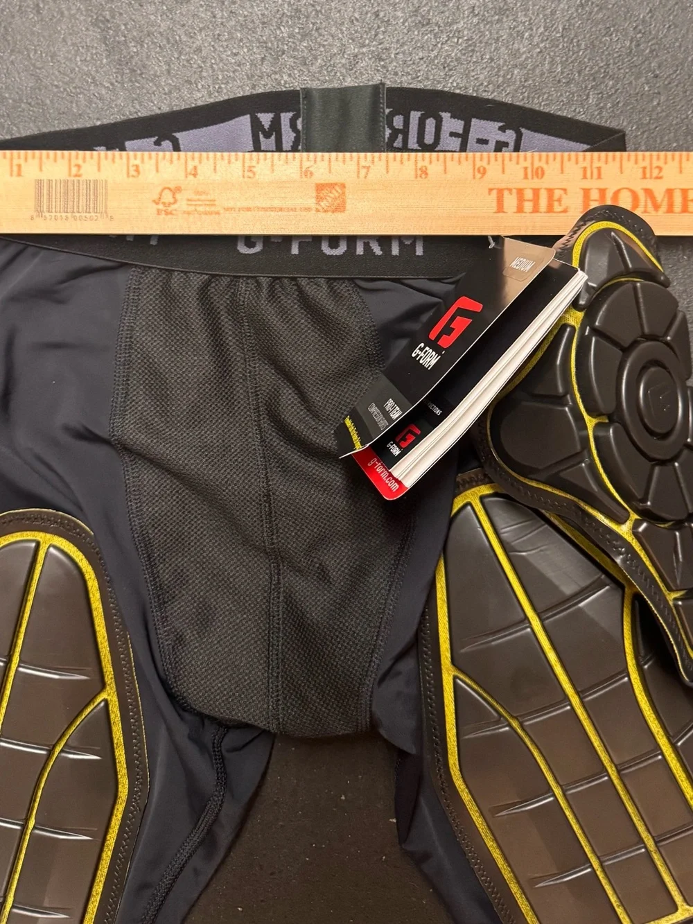 Men’s G-Form padded Black Compression Shorts - Protective Hip & Thigh gurdle